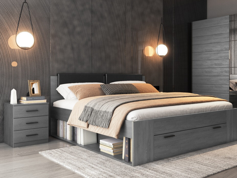 Naktsgaldiņš Levruvu 107 (Pelēks ozols + Melns)