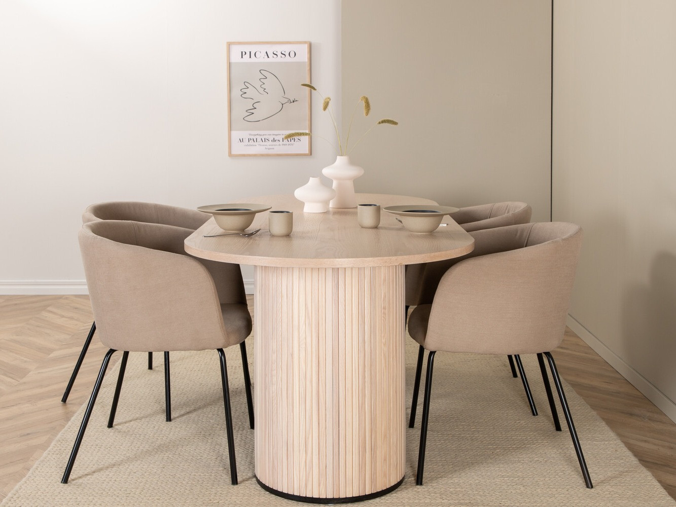 Обеденный гарнитур Dallas 2767 (Бежевый + Чёрный)