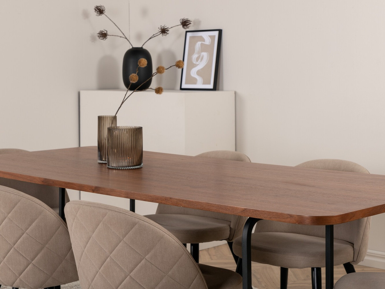 Обеденный гарнитур Dallas 2785 (Бежевый + Чёрный)