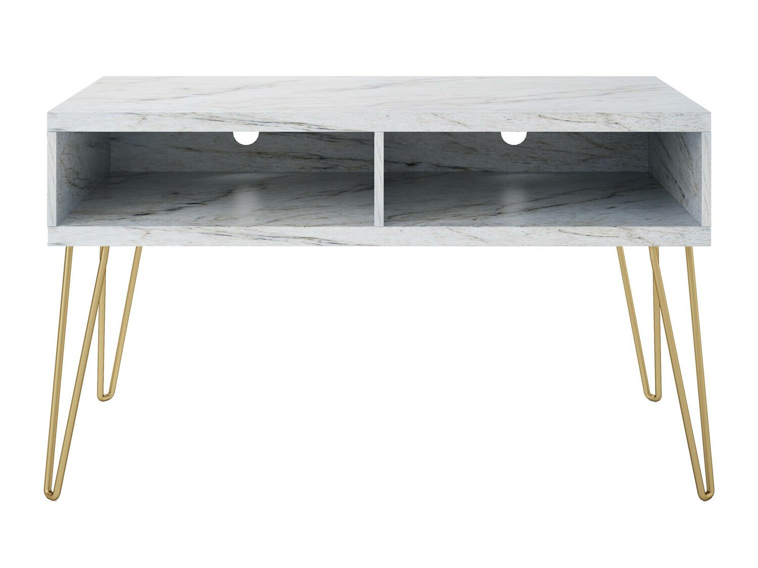 TV galds Tulsa 559 (Balts marmors + Zelta)