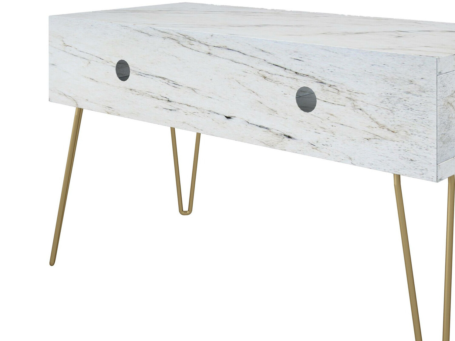 TV galds Tulsa 559 (Balts marmors + Zelta)