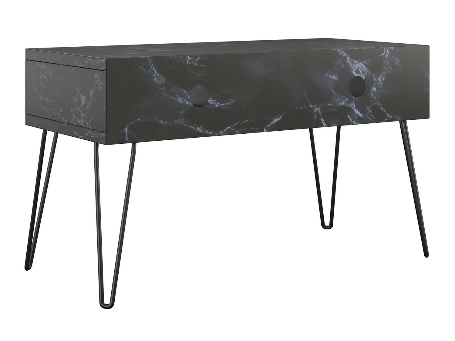 TV galds Tulsa 559 (Melnais marmors + Melns)