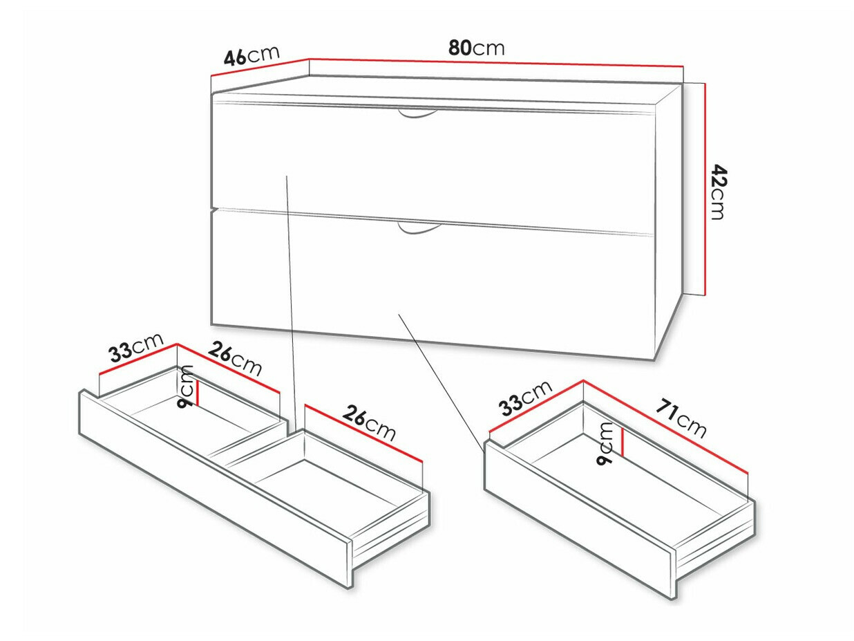 Piekarams vannas istabas skapītis izlietnei Matrix (Balts)
