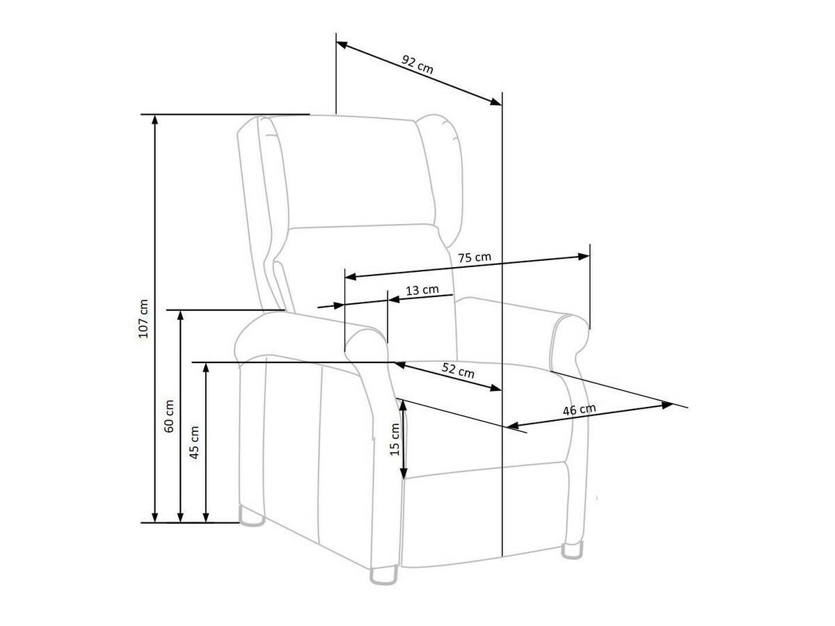Krēsls reglainer Houston 878 (Krēms)