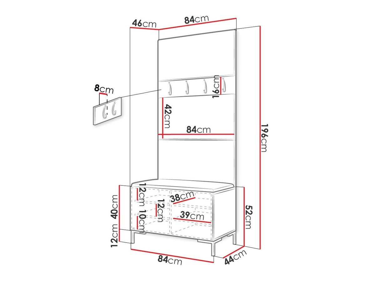 Priekšnama komplekts Tivsoa 102 (Craft ozols)