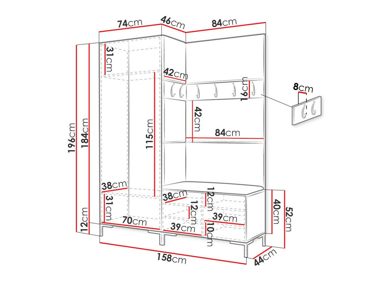 Priekšnama komplekts Tivsoa 107 (Melns)