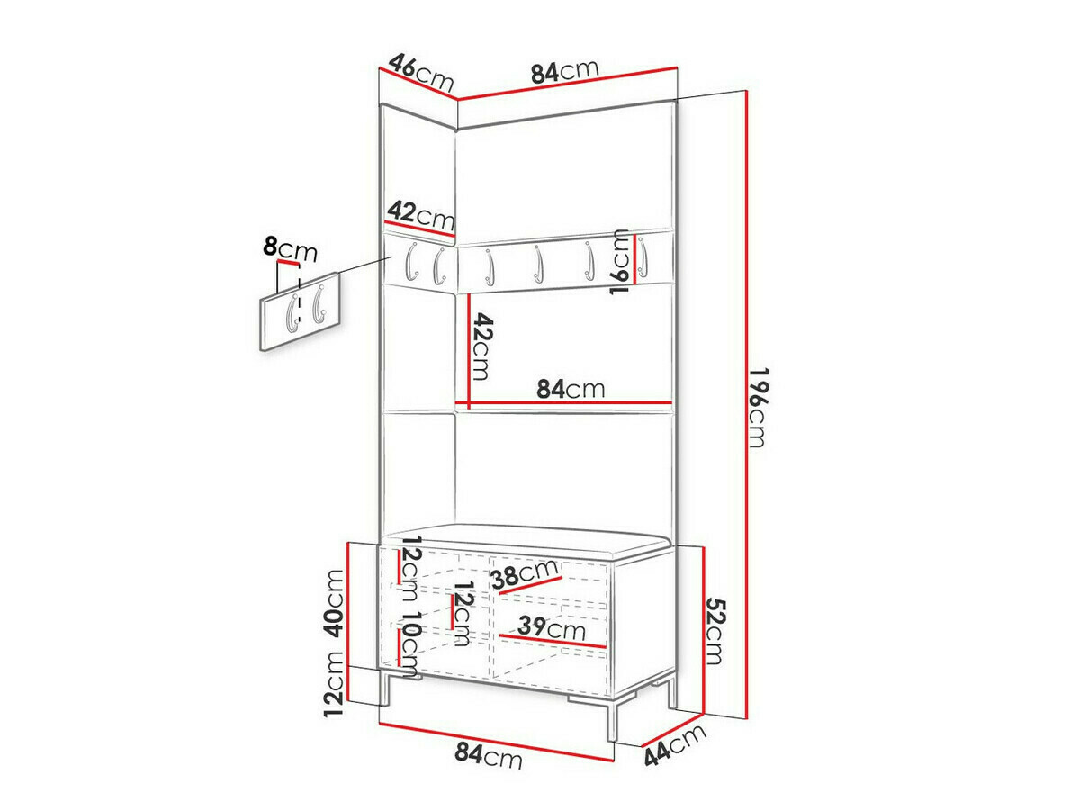 Прихожая Tivsoa 103 (Белый)