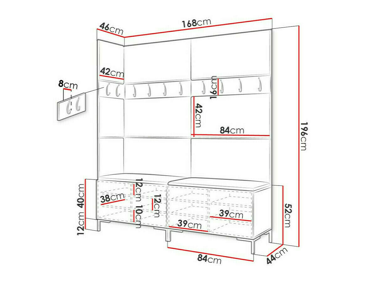 Прихожая Tivsoa 104 (Белый)