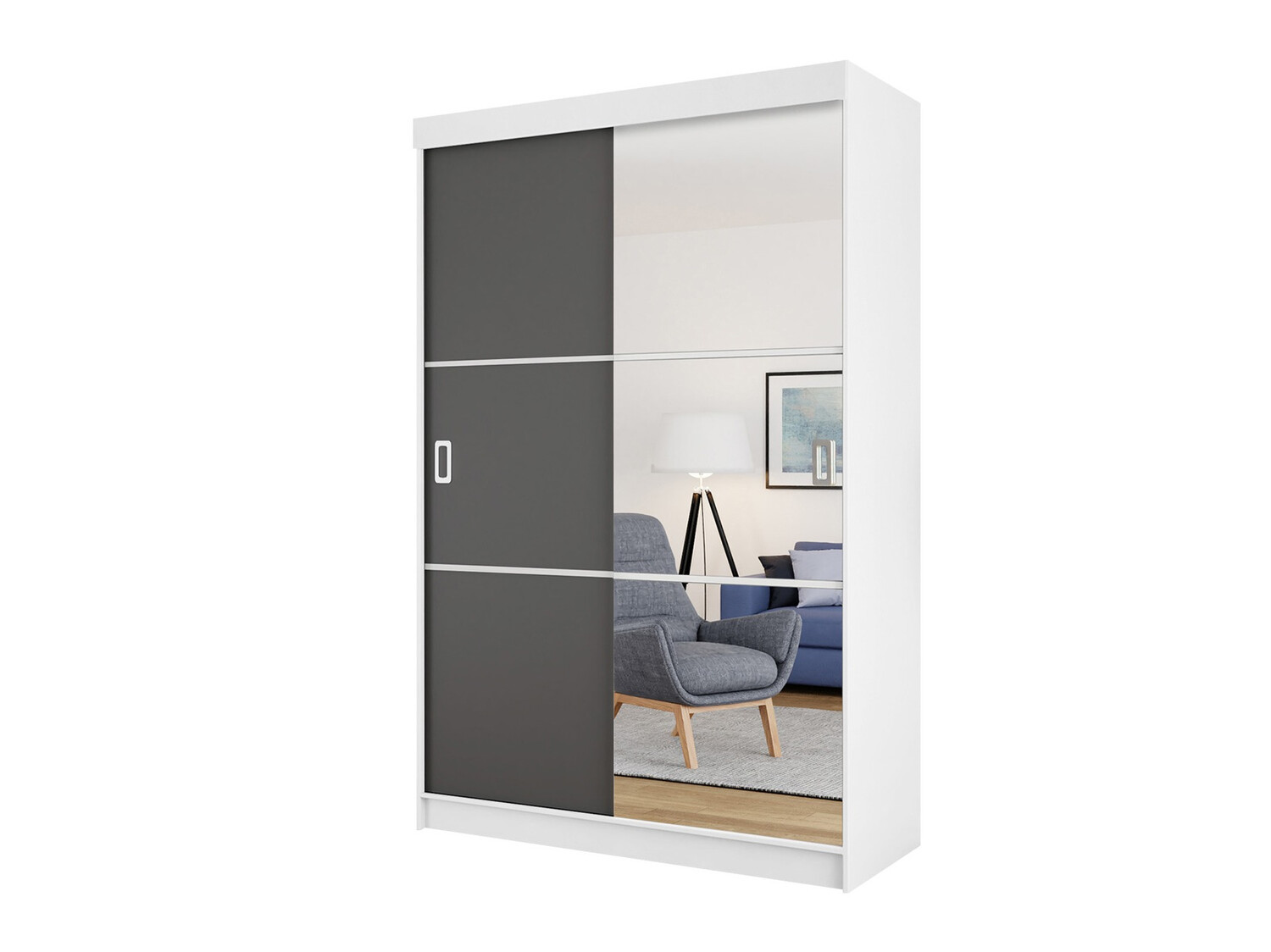 Skapis Dover 111 (Balts + Grafīts)