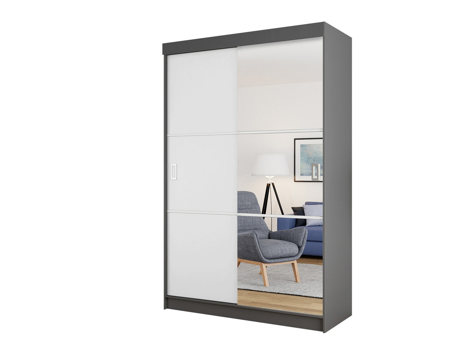 Skapis Dover 111 (Grafīts + Balts)