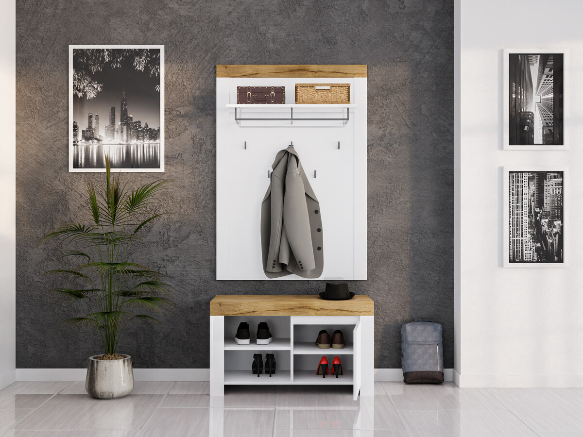 Priekšnama komplekts Sonsoru 140 (Balts + Glancēts balts + Votan ozols)