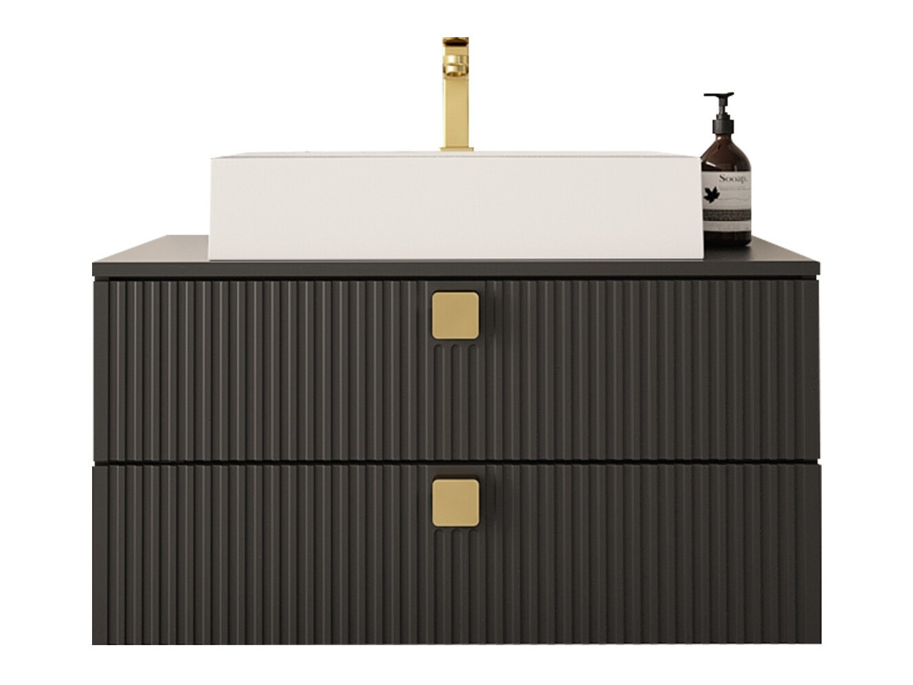 Подвесной шкаф для ванной комнаты под раковину Orlvera 102 (Чёрный)