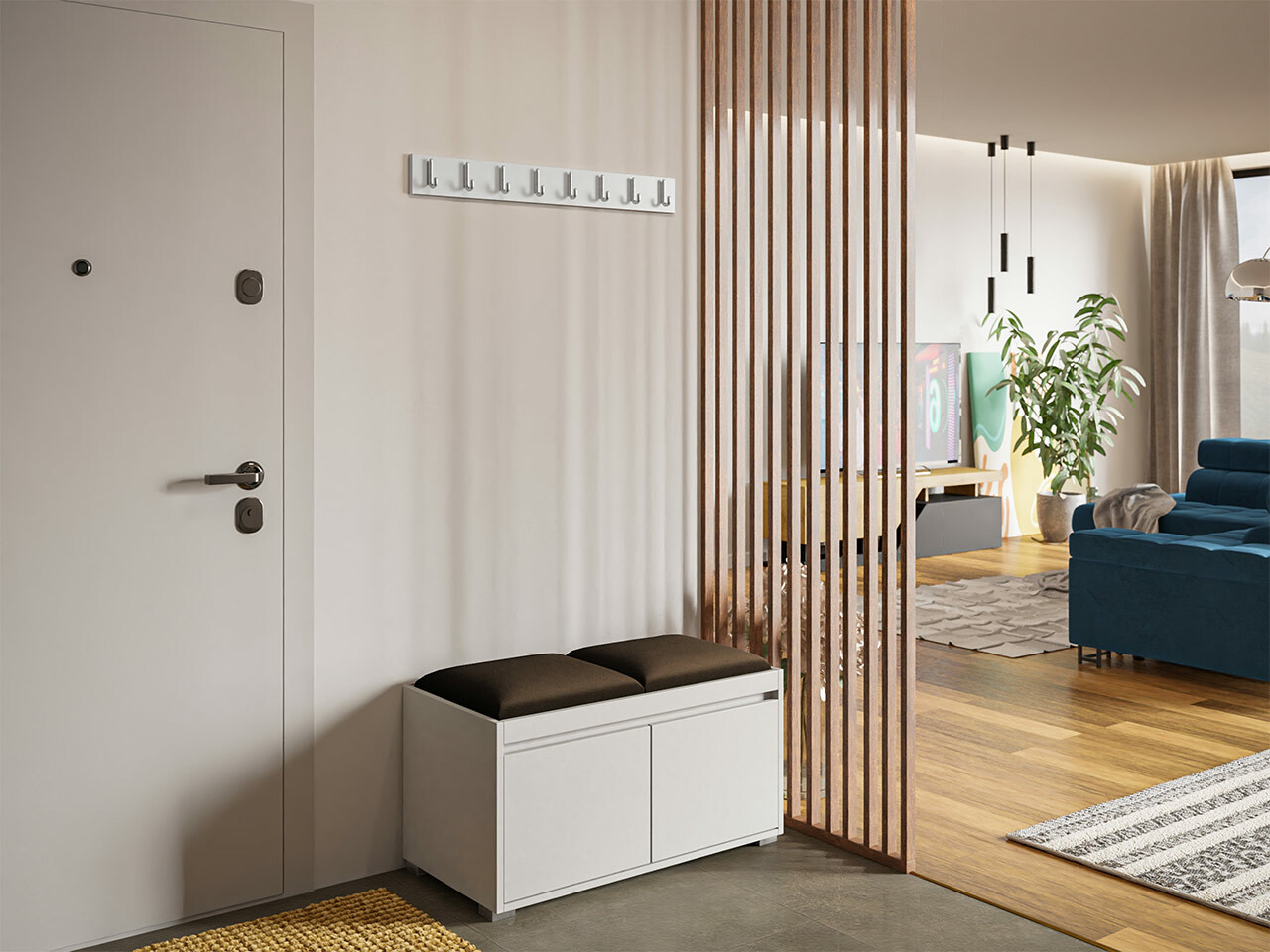 Priekšnama komplekts Comfivo 386 (Balts + Manila 04)