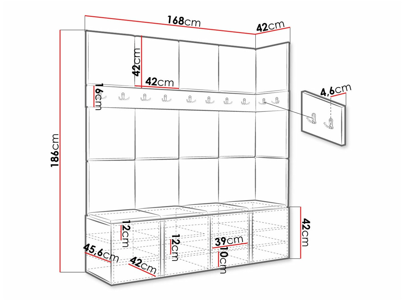 Priekšnama komplekts Hartford 265 (Artisan ozols)