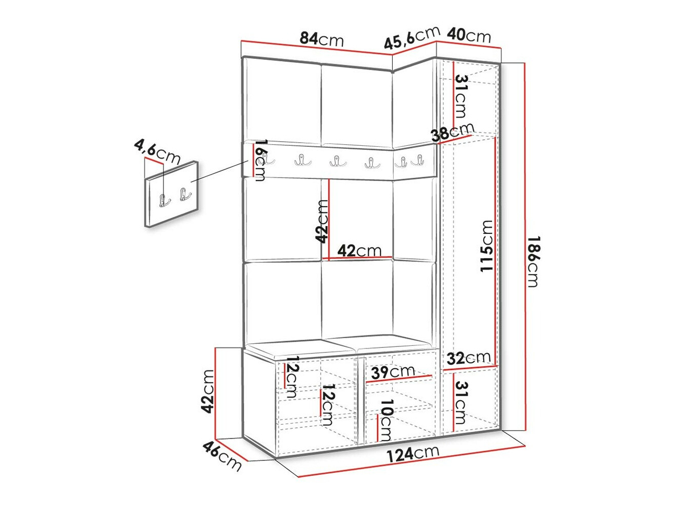 Priekšnama komplekts Hartford 471 (Grafīts)