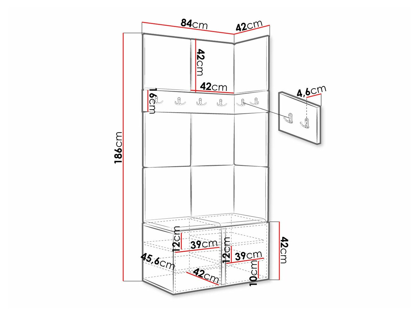 Прихожая Hartford 264 (Белый)