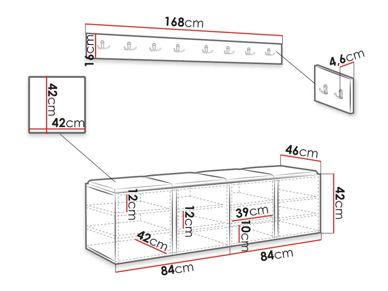 Прихожая Hartford 276 (Графит)