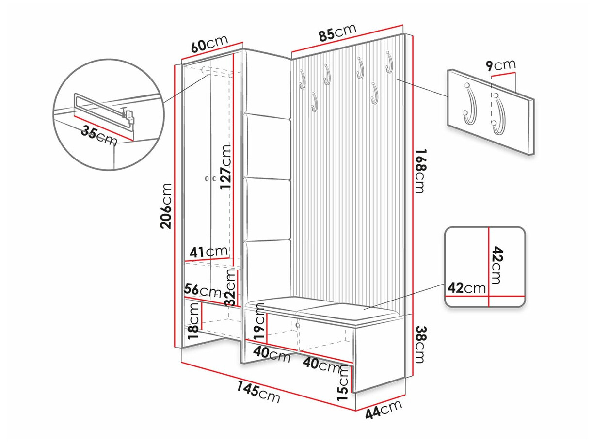 Прихожая Hartford 320 (Artisan дуб + Manila 04)