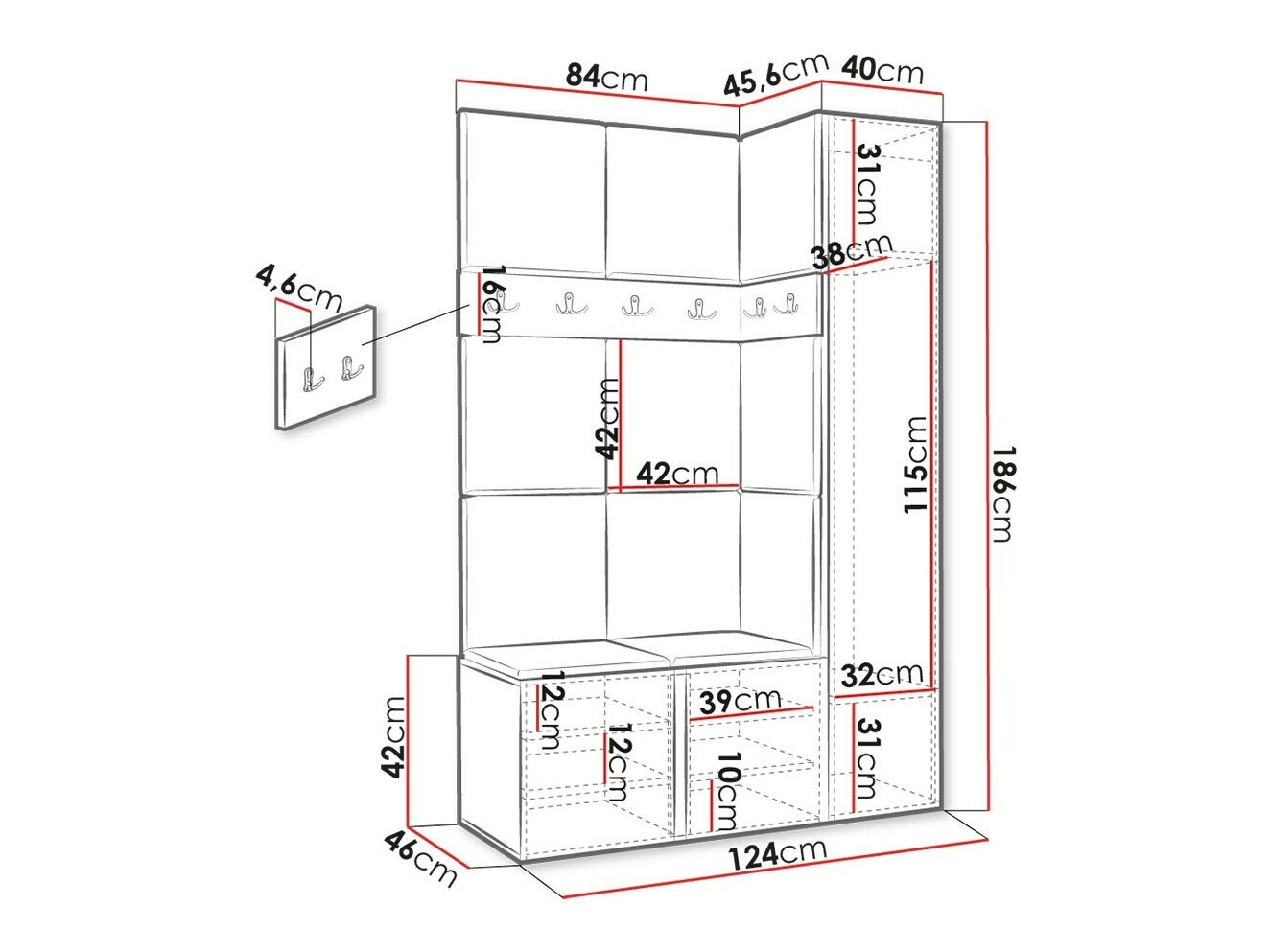 Прихожая Hartford 471 (Белый)