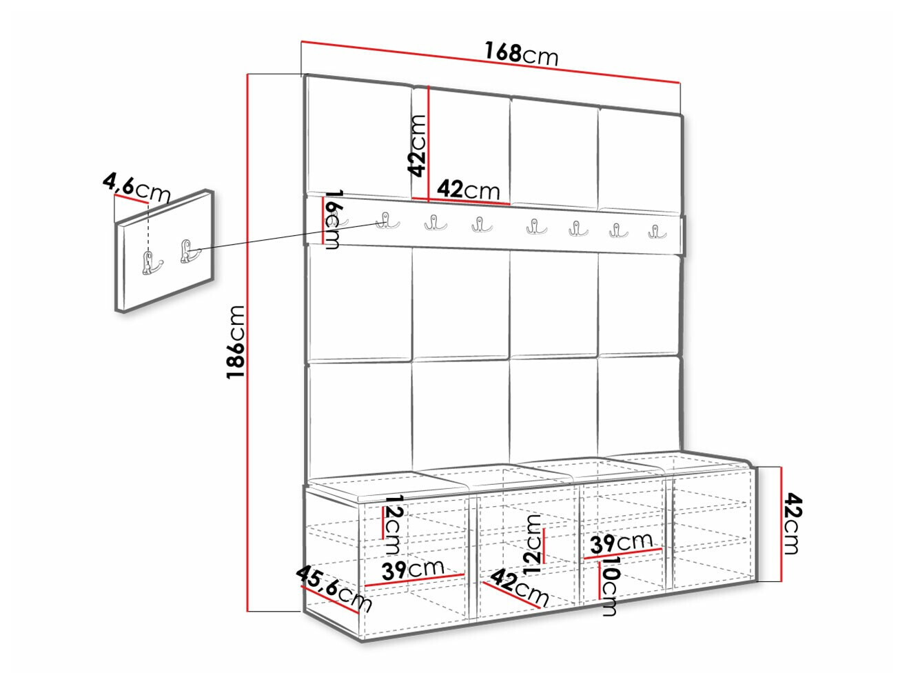 Priekšnama komplekts Hartford 268 (Balts)