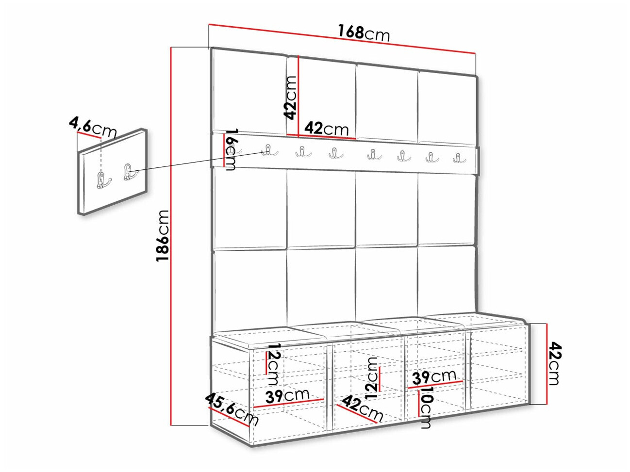 Priekšnama komplekts Hartford 268 (Grafīts)