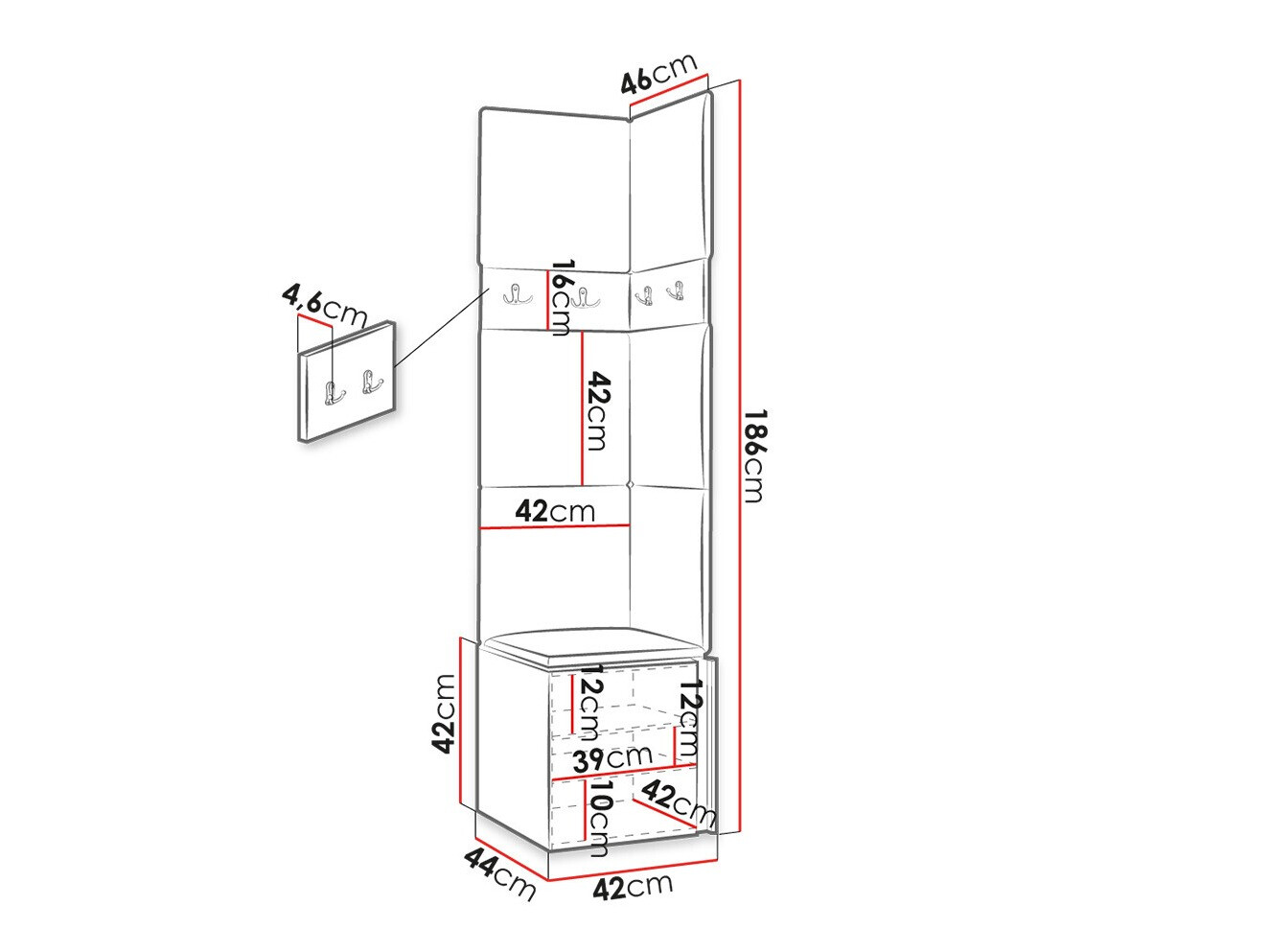 Priekšnama komplekts Hartford 347 (Artisan ozols + Melns)