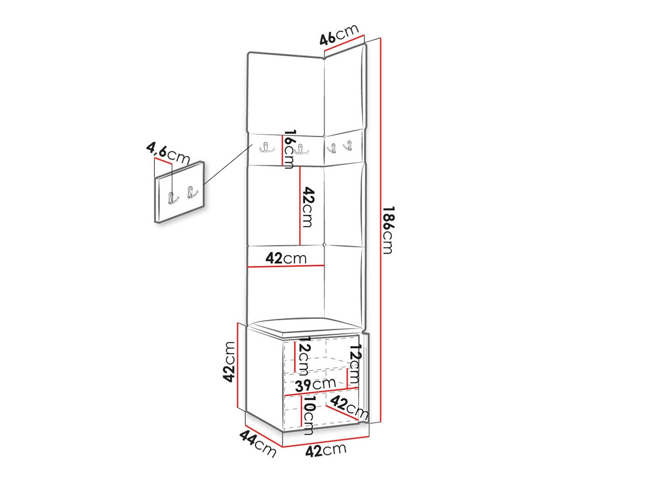 Priekšnama komplekts Hartford 347 (Balts)