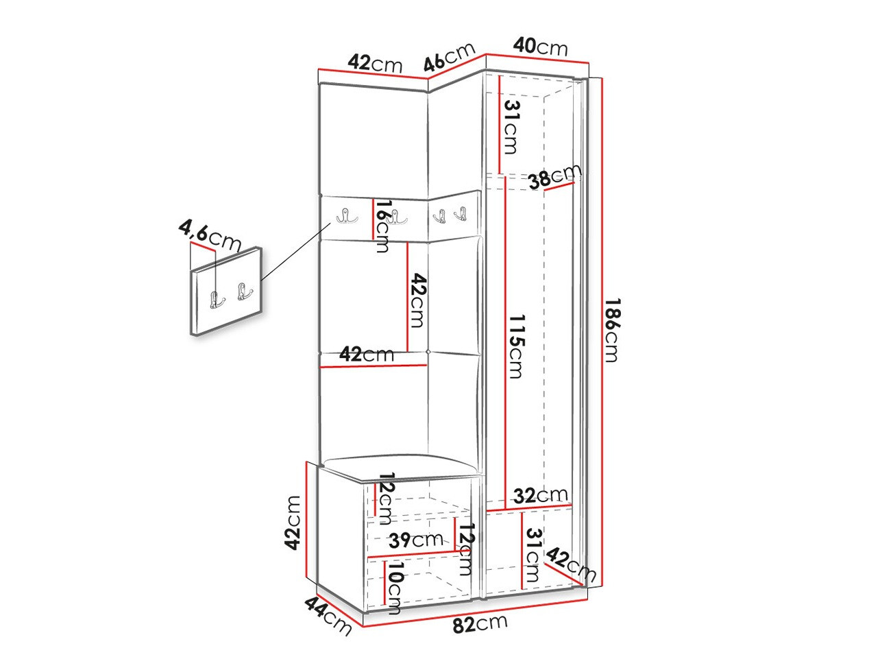 Priekšnama komplekts Hartford 348 (Artisan ozols + Melns)