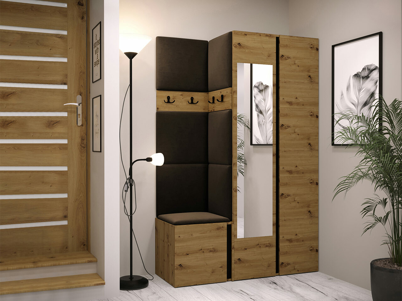 Priekšnama komplekts Hartford 350 (Artisan ozols + Melns)