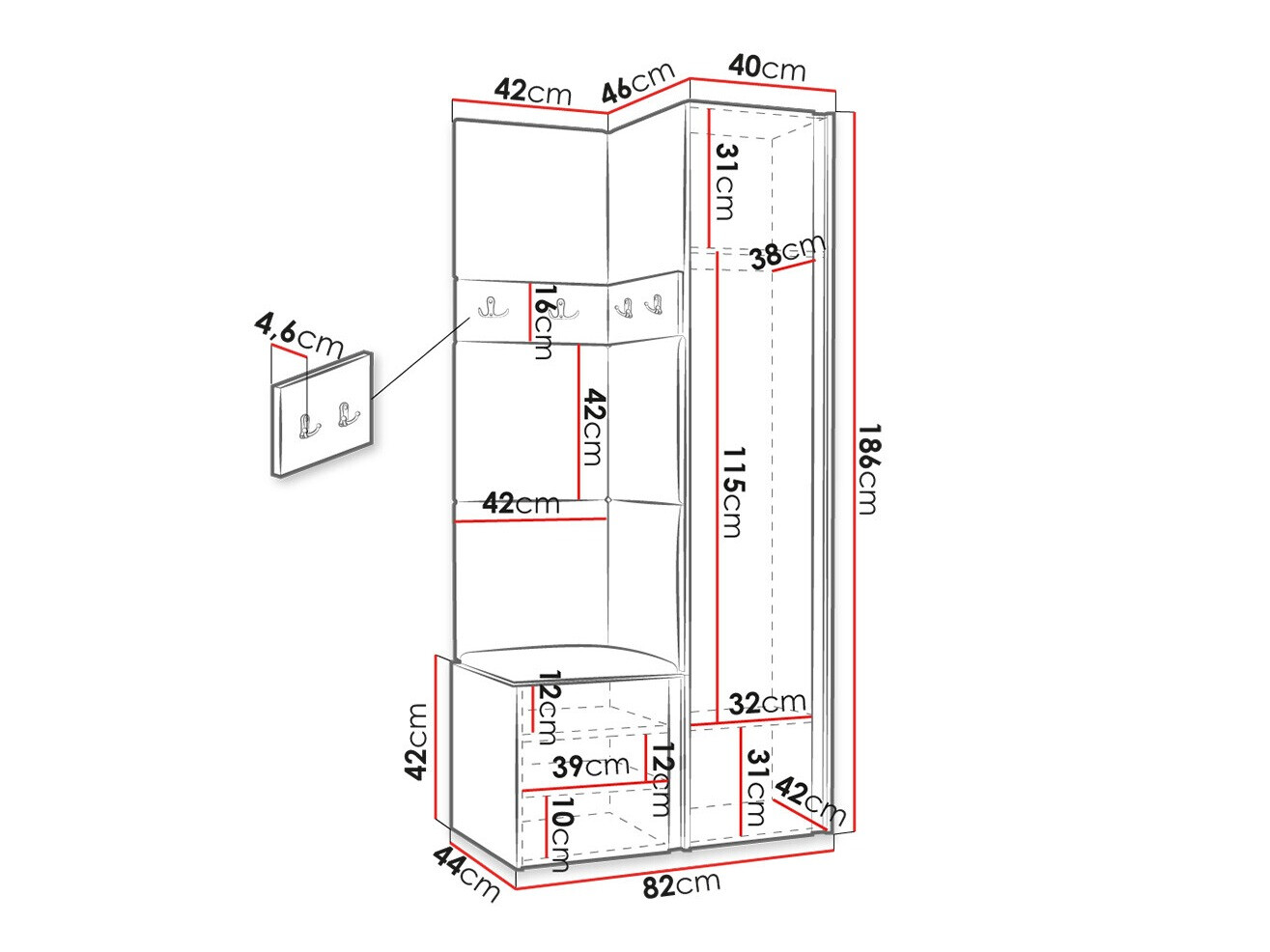 Priekšnama komplekts Hartford 354 (Grafīts)