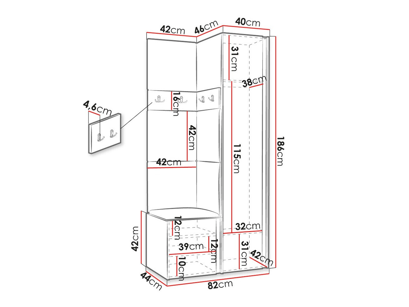 Прихожая Hartford 348 (Белый)