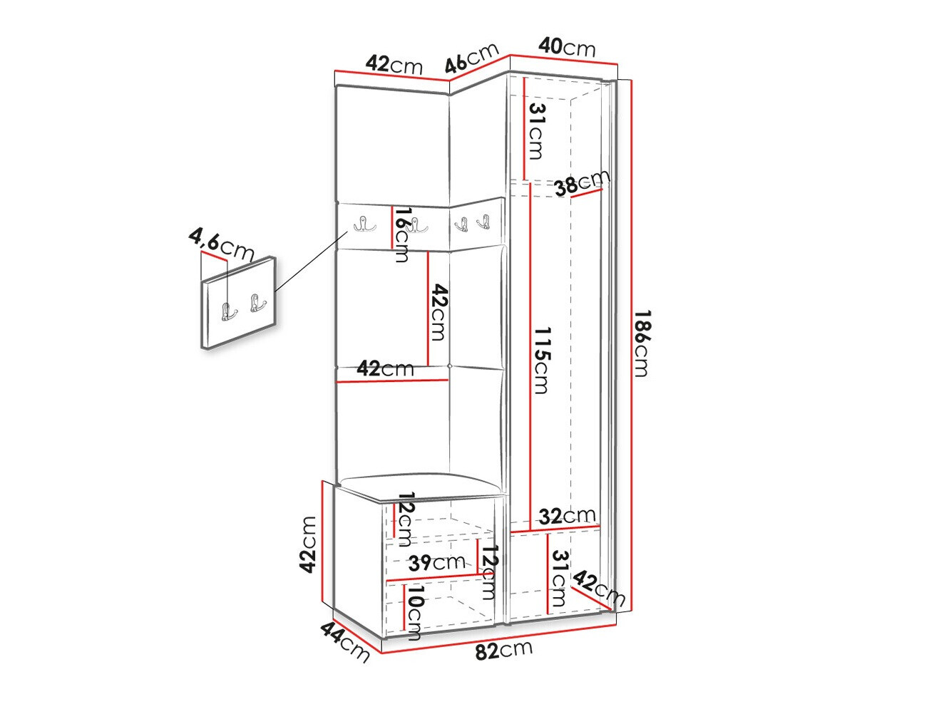 Прихожая Hartford 354 (Белый)