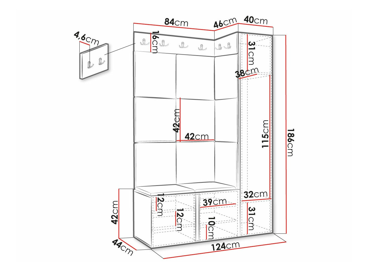 Priekšnama komplekts Hartford 377 (Melns)