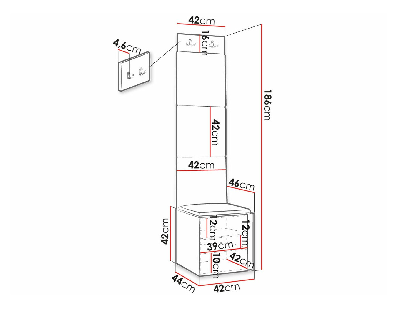 Priekšnama komplekts Hartford 378 (Melns)