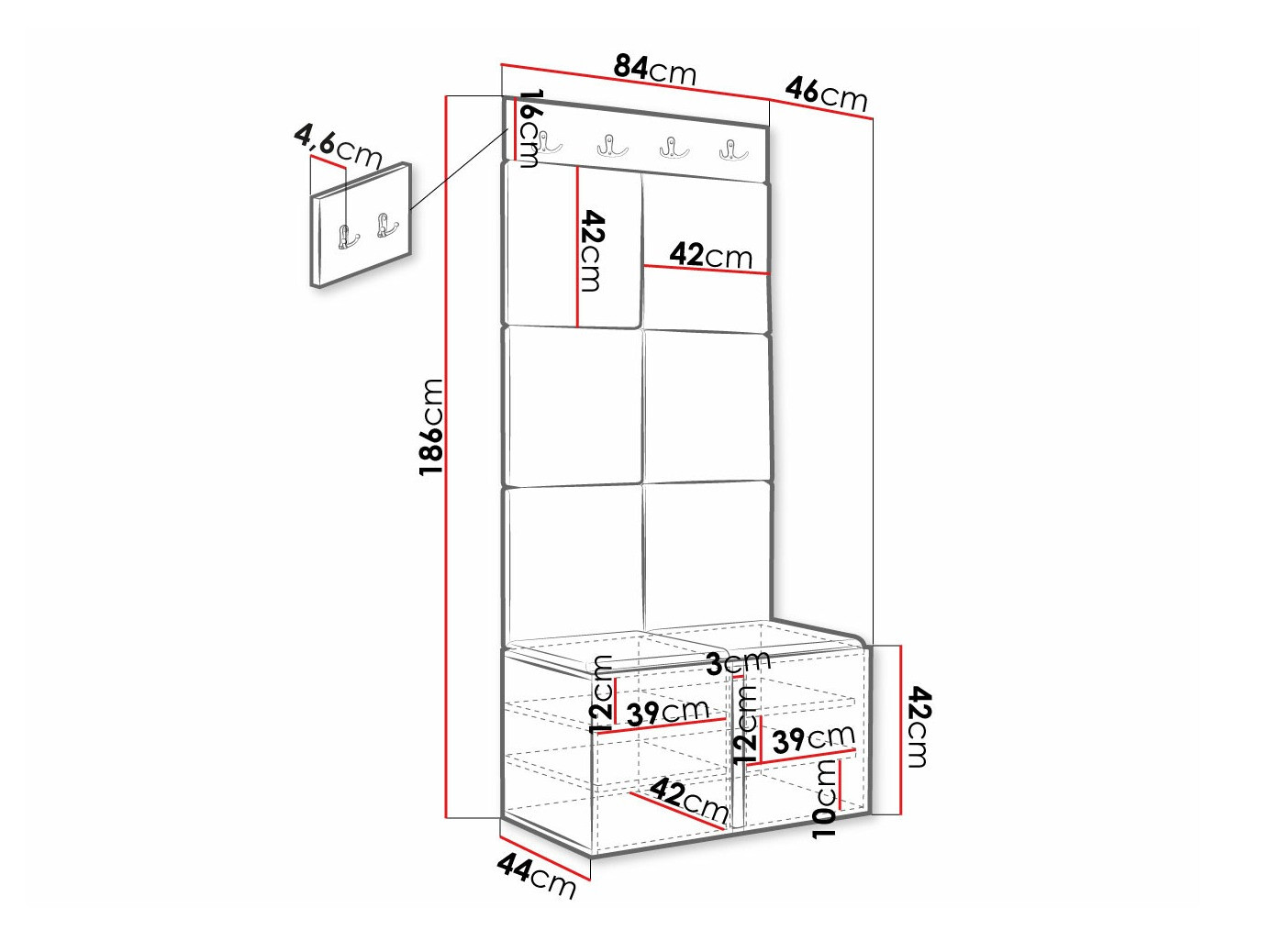 Priekšnama komplekts Hartford 383 (Balts)