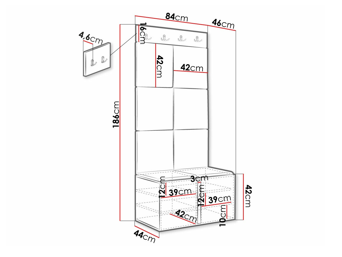 Priekšnama komplekts Hartford 383 (Melns)