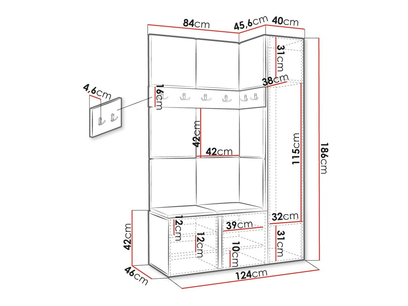 Прихожая Hartford 277 (Белый)