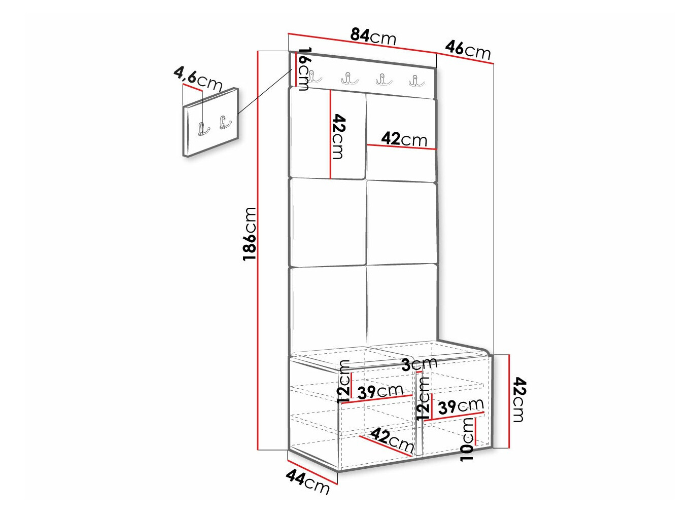 Прихожая Hartford 375 (Белый)
