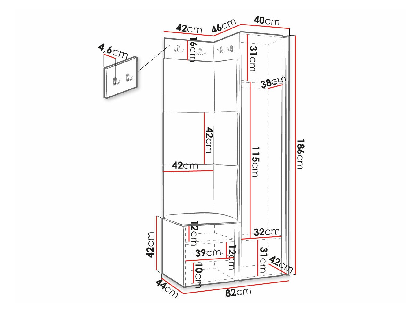Прихожая Hartford 381 (Чёрный)