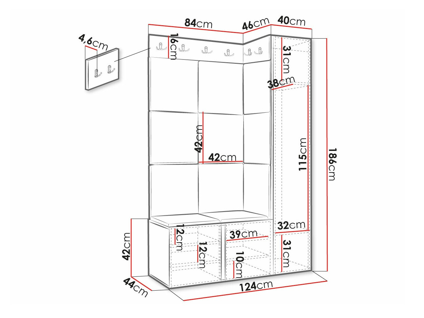 Priekšnama komplekts Hartford 385 (Melns)