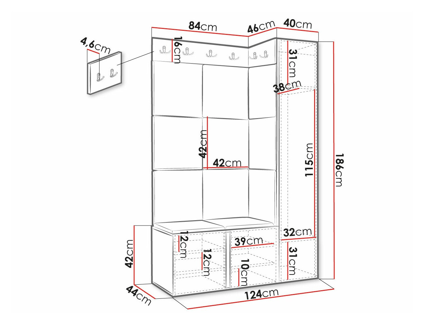 Прихожая Hartford 385 (Белый)