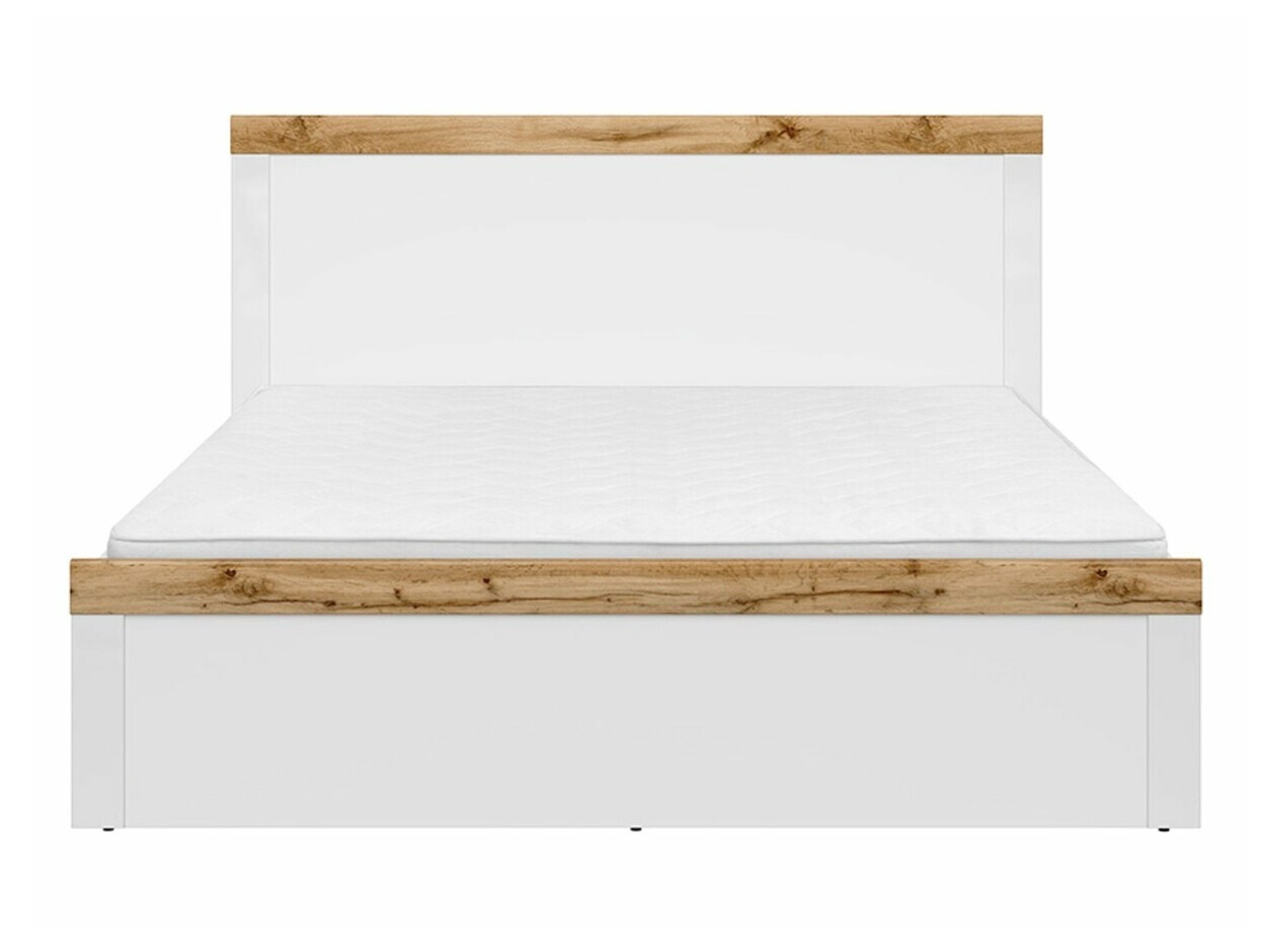 Кровать Sonsoru 115 (Белый + Глянцевый белый + Дуб вотан)