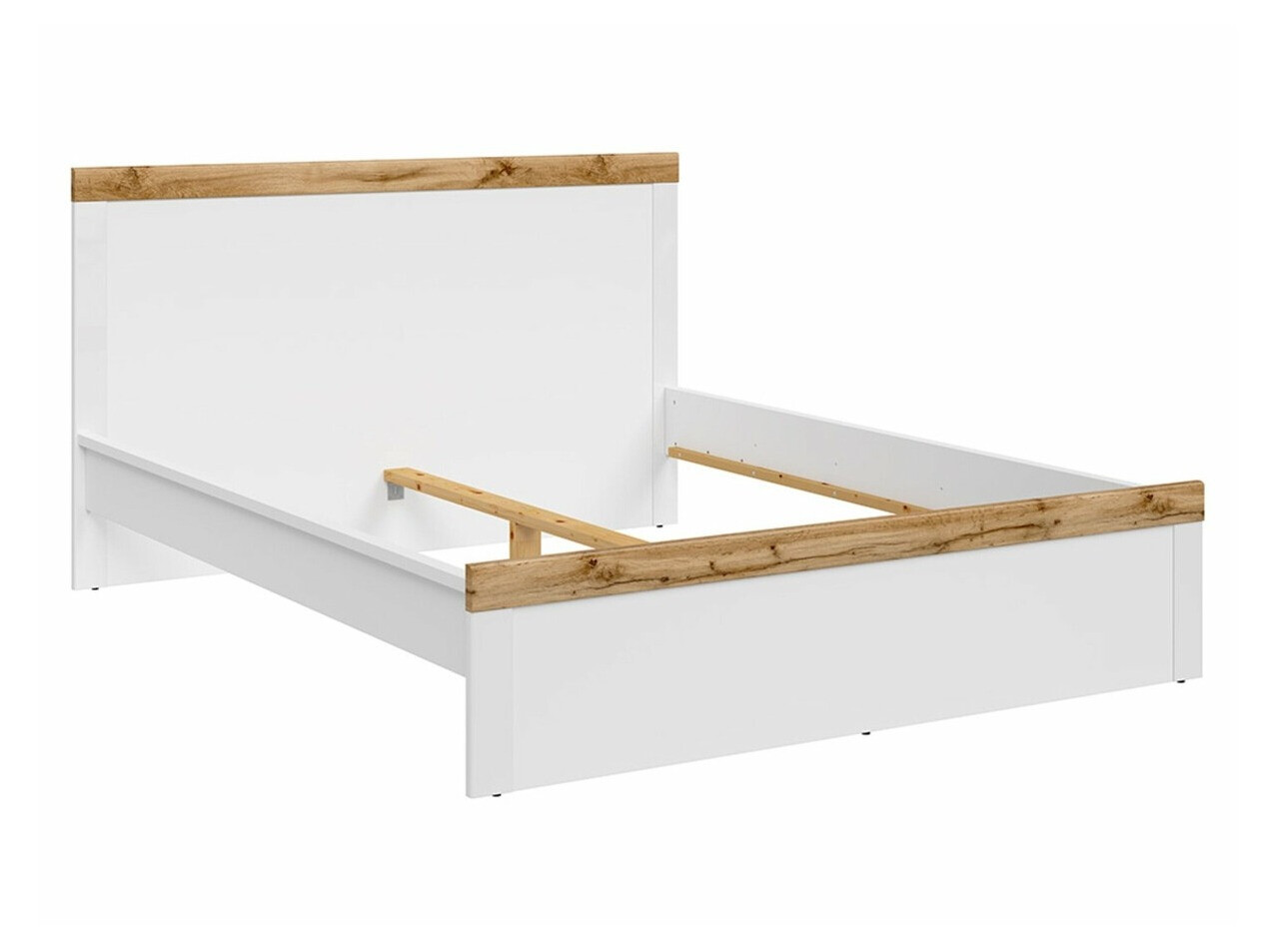 Кровать Sonsoru 115 (Белый + Глянцевый белый + Дуб вотан)