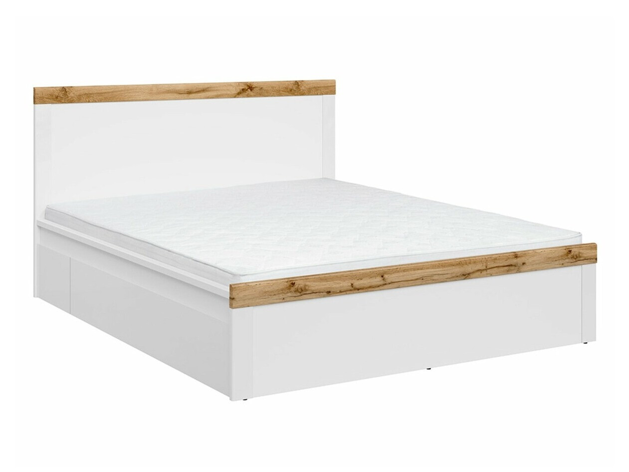 Кровать Sonsoru 115 (Белый + Глянцевый белый + Дуб вотан)