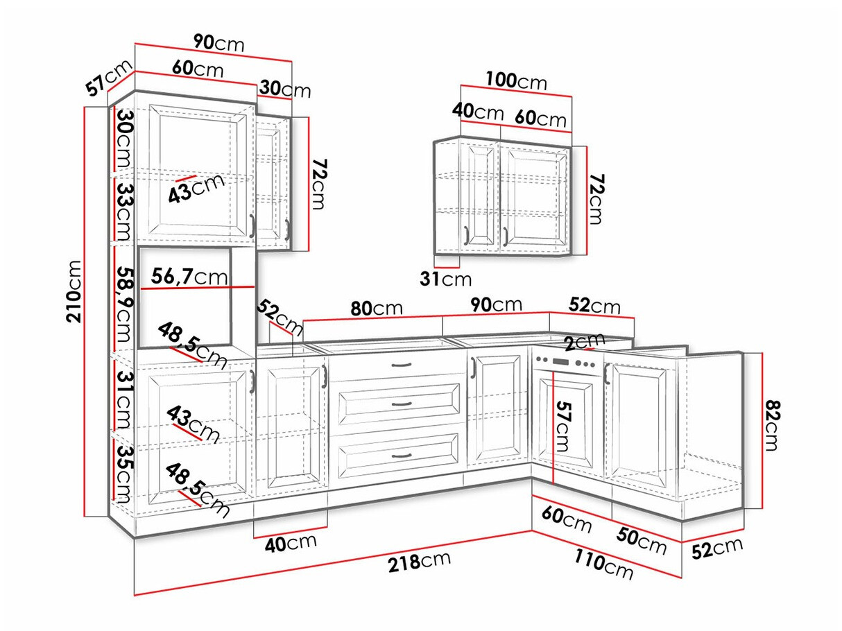 Модульный кухонный гарнитур Retro White 148