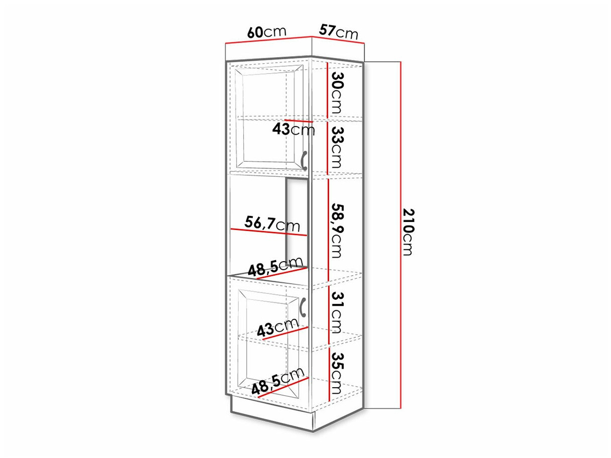 Moduļu skapis iebūvējamai tehnikai Retro Grey 115