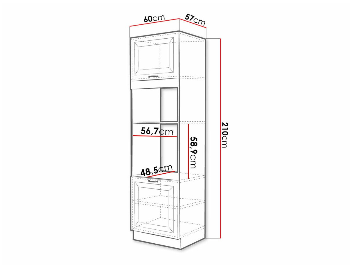 Moduļu skapis iebūvējamai tehnikai Retro Grey 116