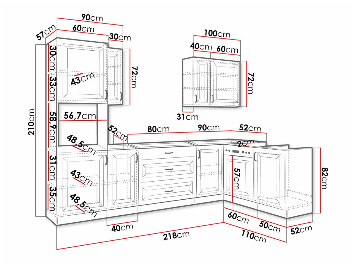 Moduļu virtuves komplekts Retro Grey 148