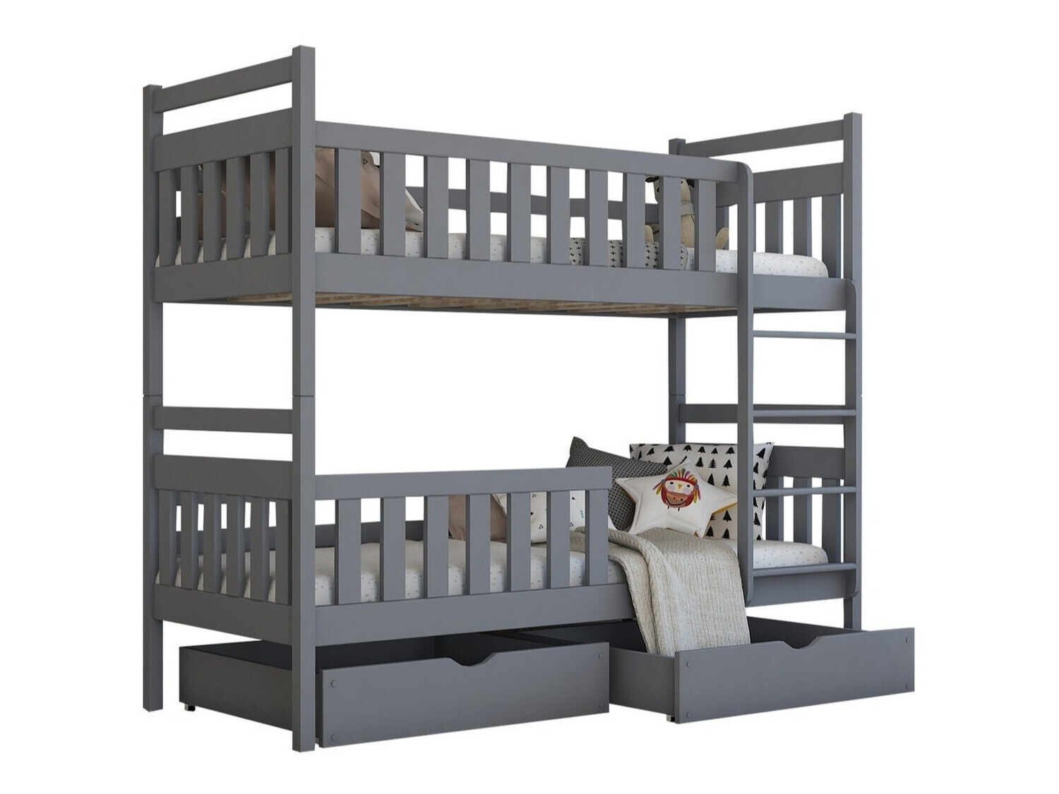 Divstāvu gulta Vista 100 (Pelēks)