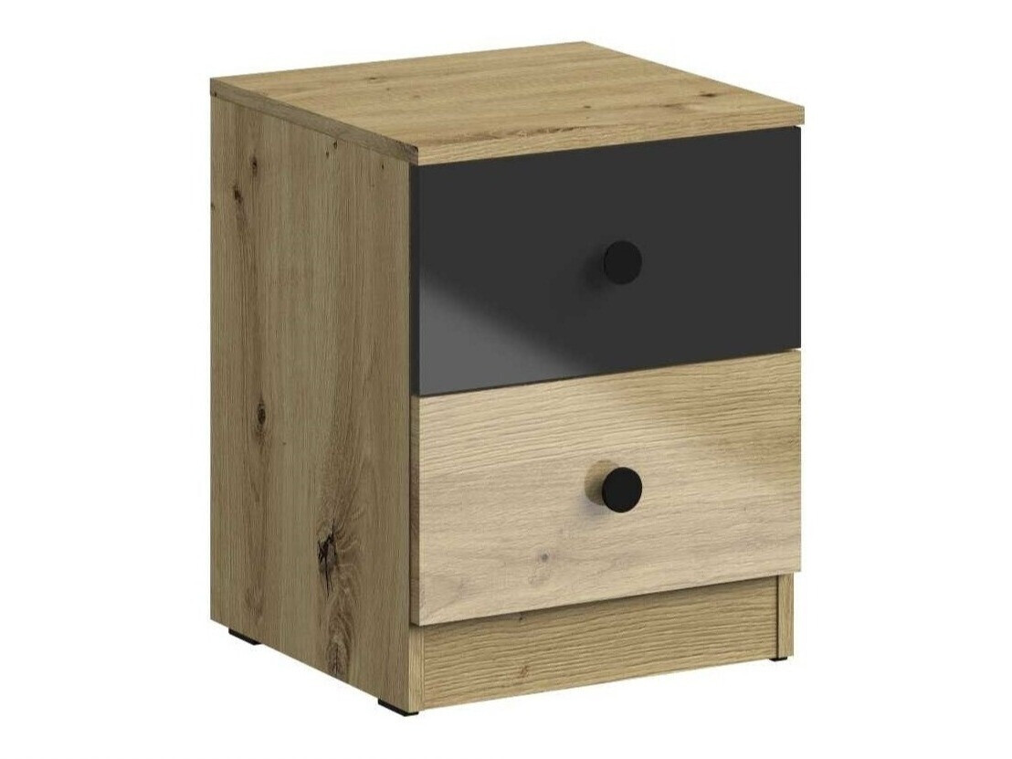 Naktsgaldiņš Mirelbu 108 (Artisan ozols + Glancēts melns)